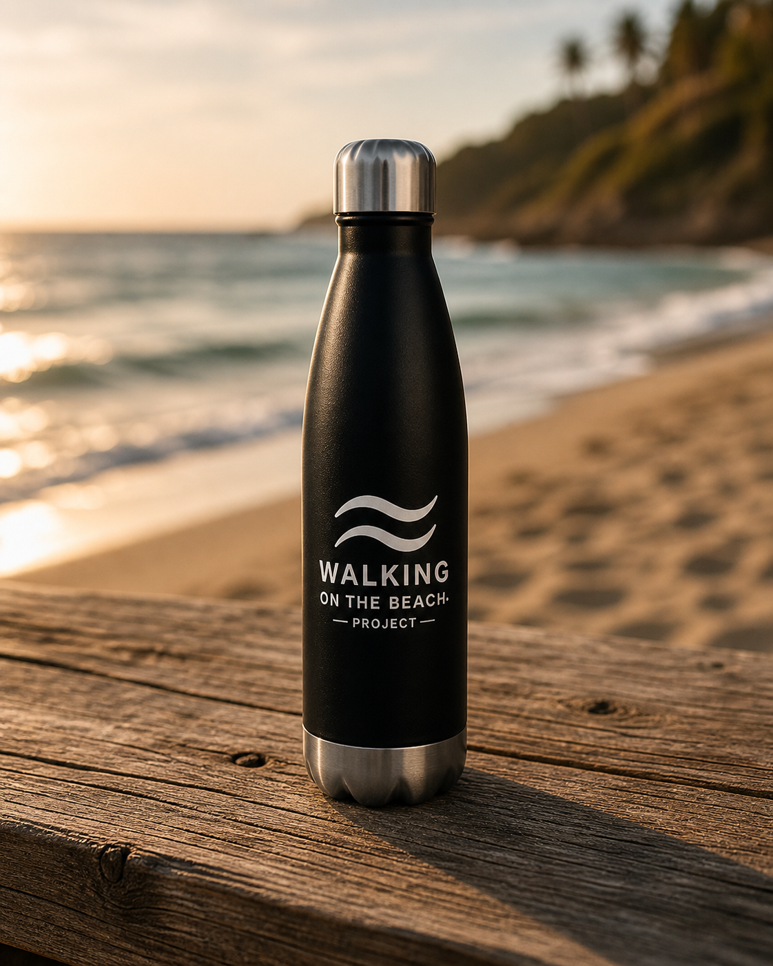 WOTB Stainless Steel Water Bottle — 17oz Matte Black