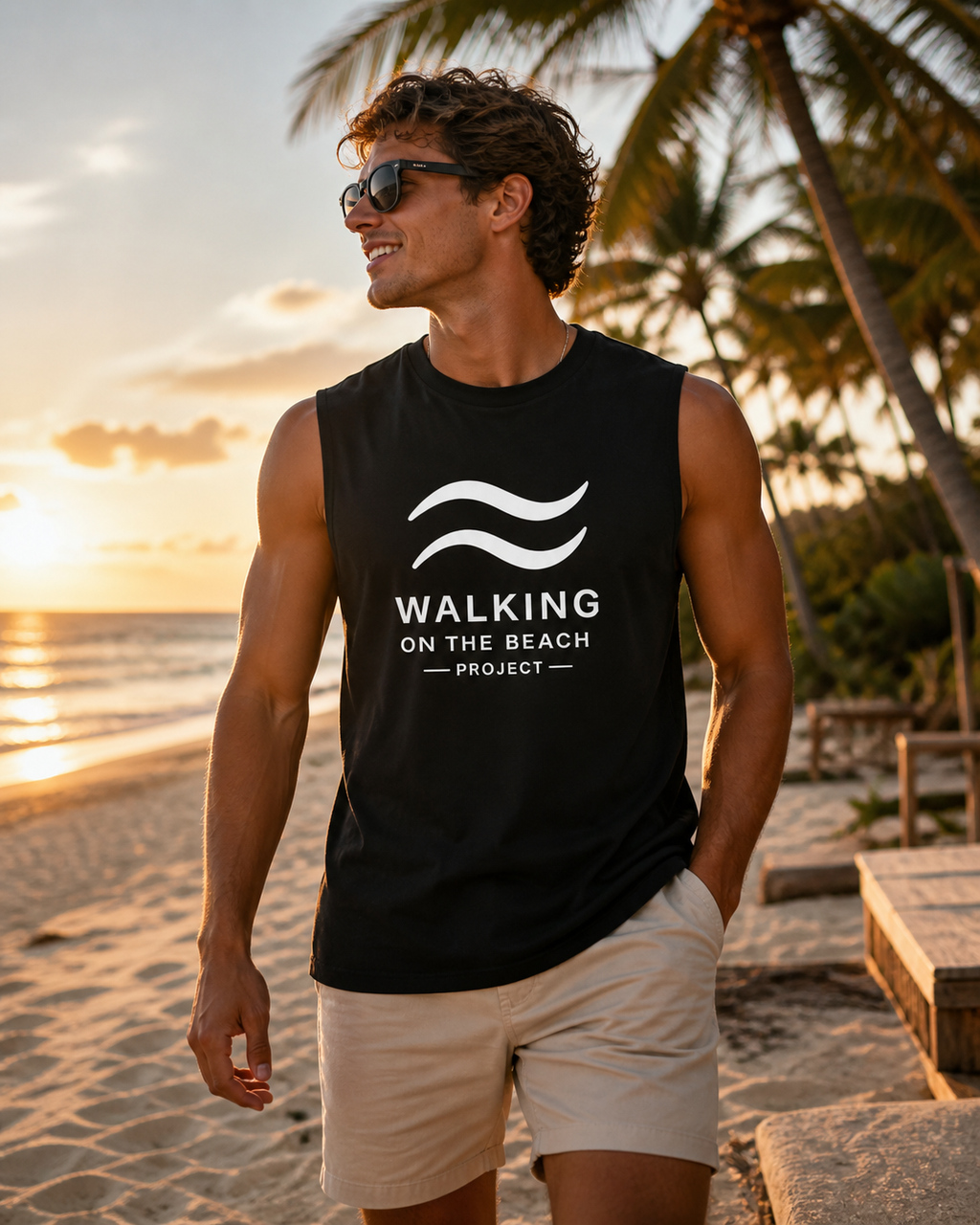 Walking on the Beach Muscle Tank
